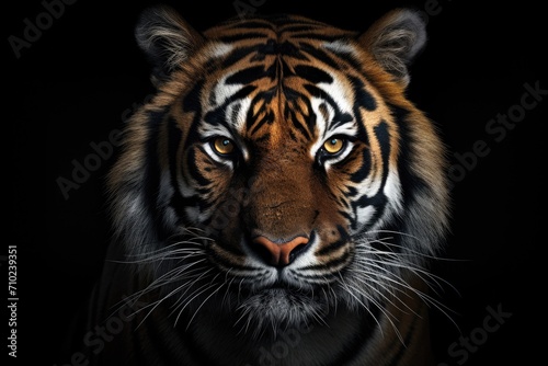 Black background with tiger face