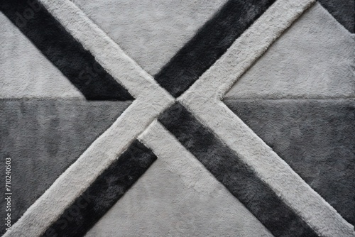 White isolated grey carpet with geometric design