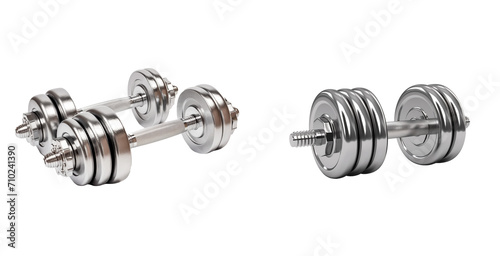 PNG Set of iron dumbbells isolated on transparent background
