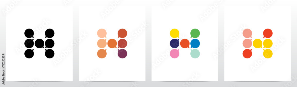 Talk Balloon Forming Letter Logo Design H