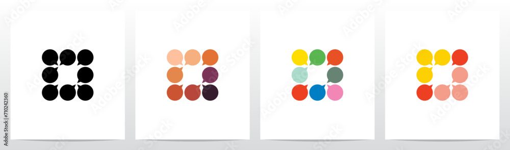 Talk Balloon Forming Letter Logo Design O