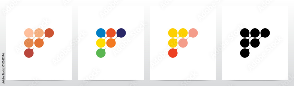Talk Balloon Forming Letter Logo Design F