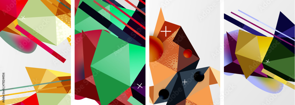 Geometric elements in abstract poster composition set. Vector illustration For Wallpaper, Banner, Background, Card, Book Illustration, landing page Geometric elements in abstract poster composition set. Vector illustration For Wallpaper, Banner, Background, Card, Book Illustration, landing page
