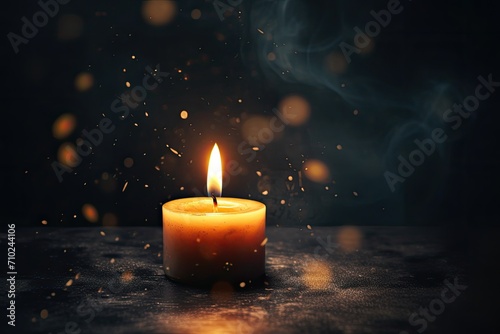 Text space dark background candle photo