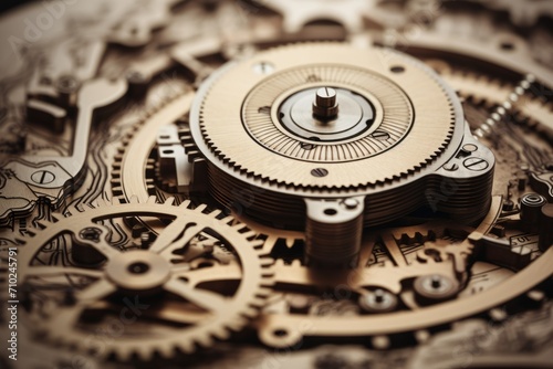 Wallpaper Mural Close-up of intricate watch gears and mechanisms, symbolizing precision and complexity. Torontodigital.ca