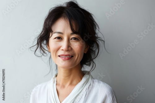 白い服を着たアジア人中年女性, Generative AI