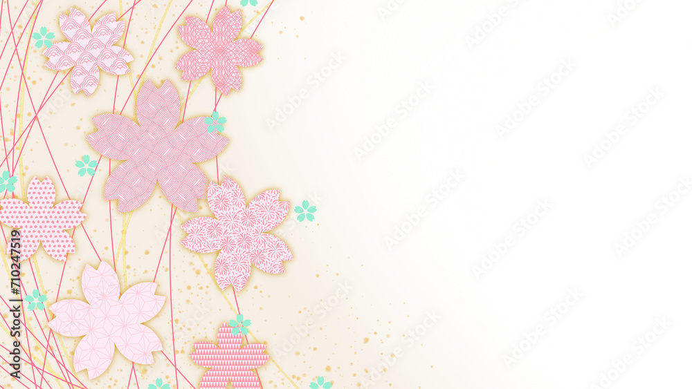 Cherry Blossoms Japanese Pattern Backgrounds - Spring Japanese Patterns [16:9