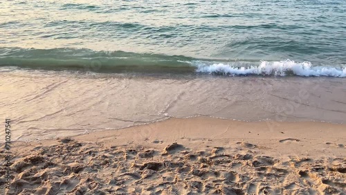 Tropical sea beach with beautiful sand and waves in summer