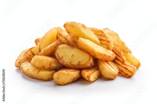 White background isolates fried potato