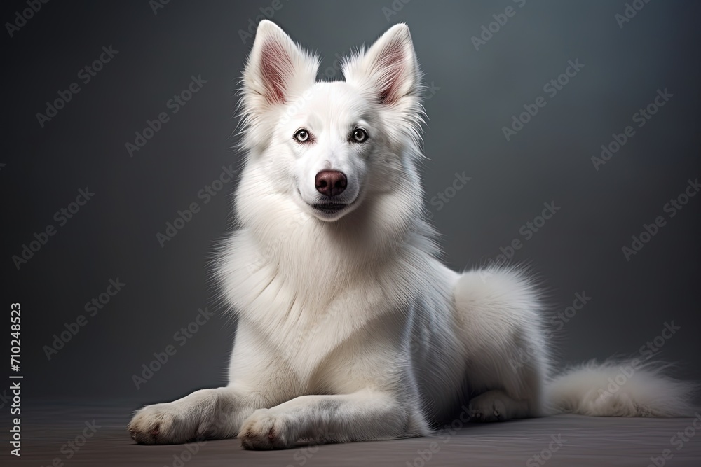 Fototapeta premium White husky dog observed in high resolution image