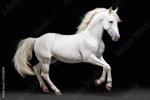 White horse against a white backdrop © LimeSky