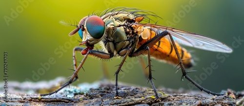 Horseflies aggressively hunt humans and animals. photo