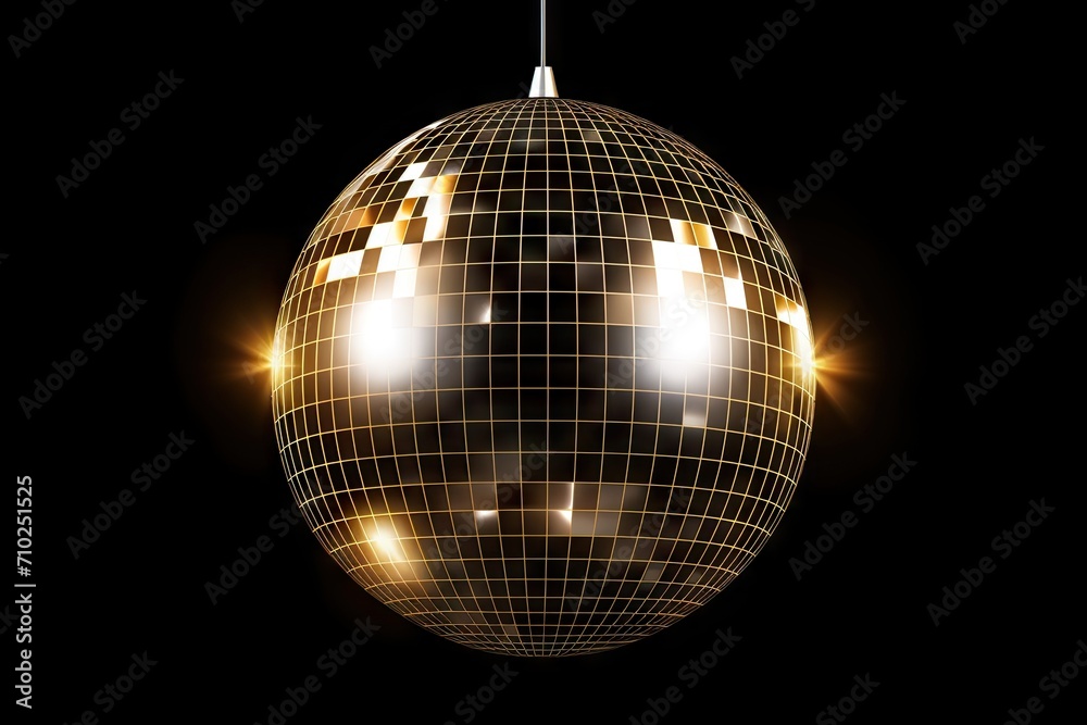 Fototapeta premium Disco Ball shines on black background