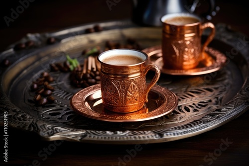 Experience the genuine taste and essence of Turkish culture in every sip of finely ground coffee brewed in traditional copper pots