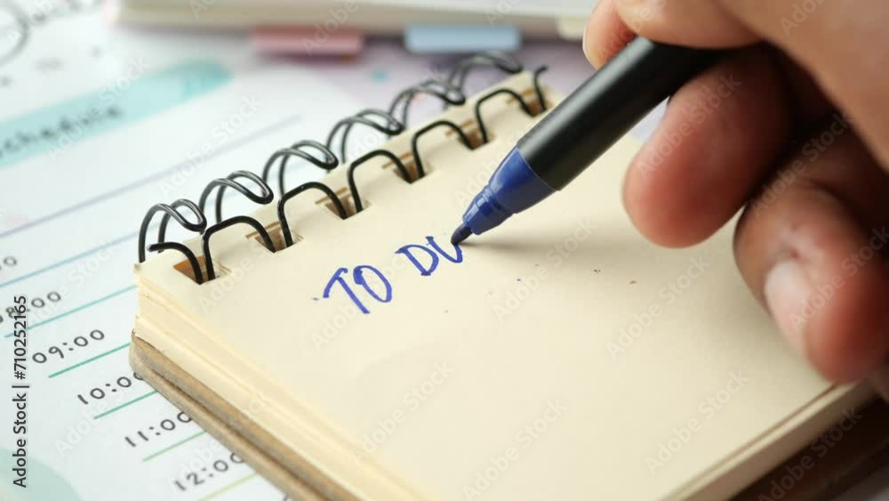 To do list in notebook with office suppliers on desk. To do list in notebook with office suppliers on desk.