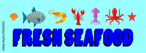 Banner of a roadside street stall selling seafood