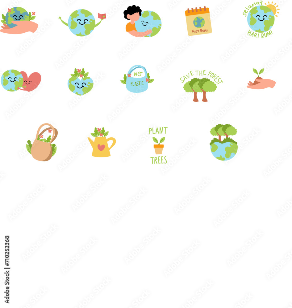 Earth day colletion icon set