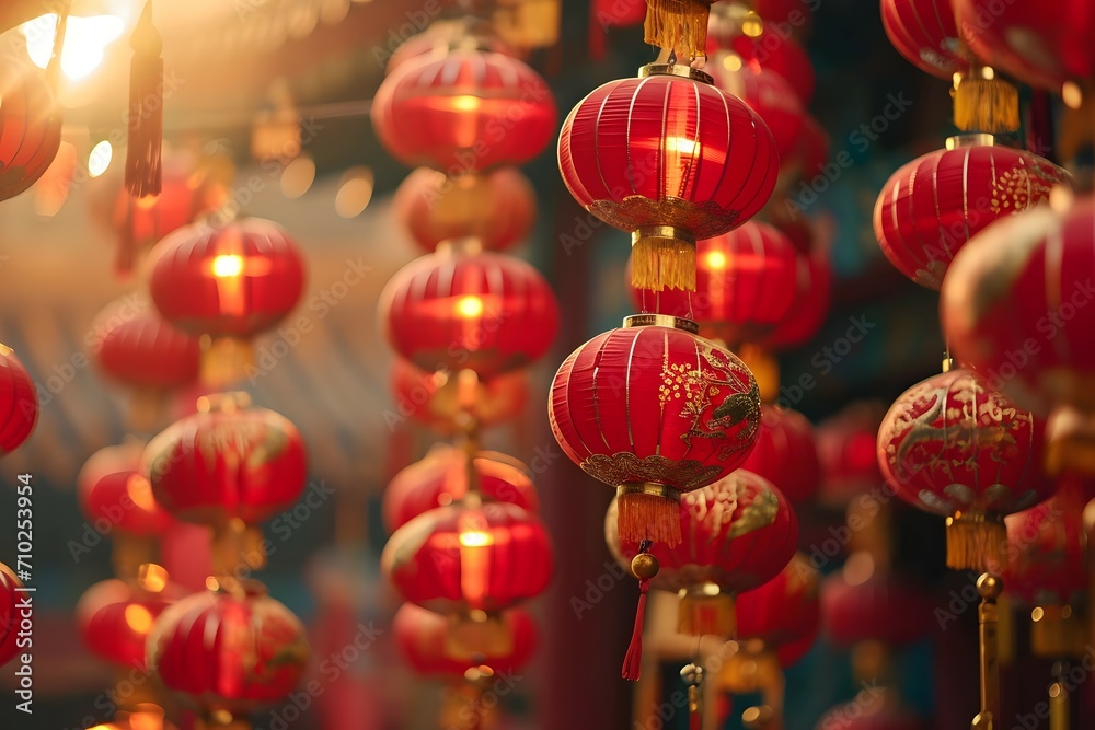 Traditional Chinese Red Lanterns during Chinese New Year Lantern Festival