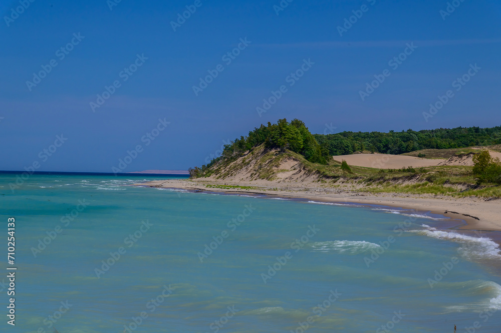Sanddune on Lake Michigan taken from Point Betsie Lighthouse, near Frankfort, Michigan.