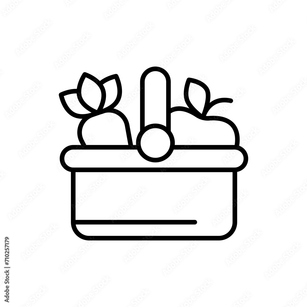 Fruit basket outline icons, minimalist vector illustration ,simple transparent graphic element .Isolated on white background Fruit basket outline icons, minimalist vector illustration ,simple transparent graphic element .Isolated on white background
