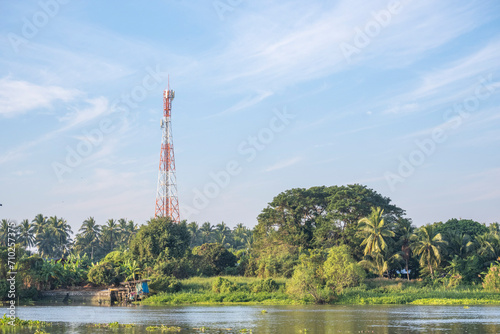 cell tower by the river