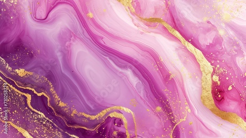 Luxury seamless background featuring elegant magenta and gold marble design. 