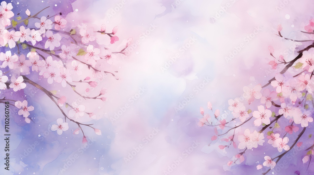 nature watercolor spring background illustration flowers fresh, colorful painting, soft delicate nature watercolor spring background