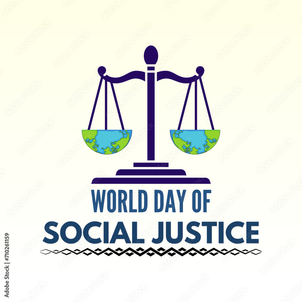 World day of social Justice, icon art with typography World day of social Justice, icon art with typography