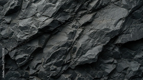 Rock texture background. dark black rough mountain surface. textured stone background with space for design

 photo