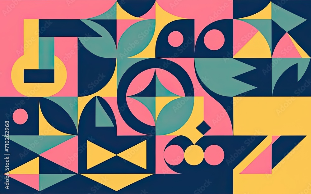 Vibrant colors with abstract geometric shapes with Generative AI. Vibrant colors with abstract geometric shapes with Generative AI.