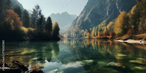 lake with mountains and trees