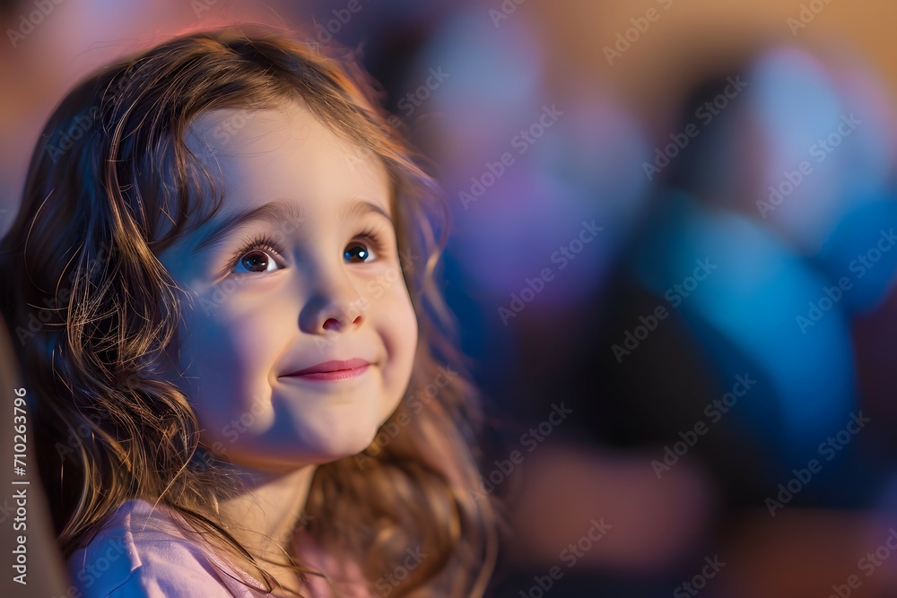A Little Girl Experiencing the Delight of a Live Theater Performance A Little Girl Experiencing the Delight of a Live Theater Performance