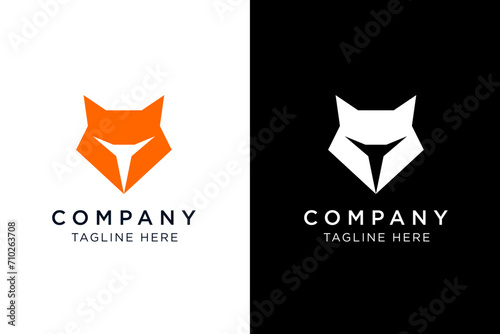 fox head abstract logo