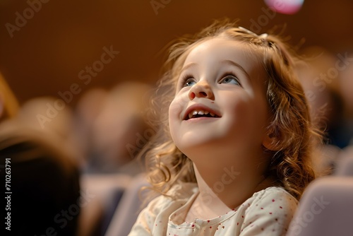 A Little Girl Experiencing the Delight of a Live Theater Performance