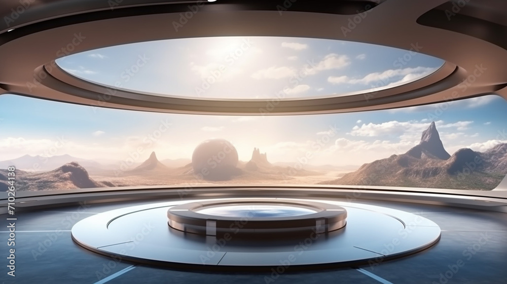 Obraz premium Elliptical Viewing Gallery. Oval shaped observatory design