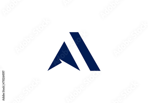 Acceleration logo design template with initial letter A and arrow logo graphic design vector illustration. Symbol, icon, creative.