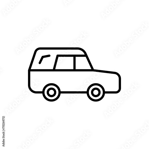 Funeral car outline icons, minimalist vector illustration ,simple transparent graphic element .Isolated on white background