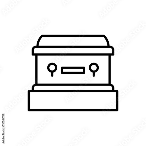 Coffin outline icons, funeral minimalist vector illustration ,simple transparent graphic element .Isolated on white background