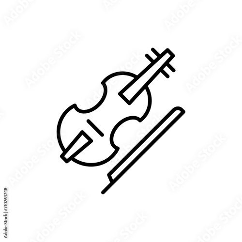Violin outline icons, funeral minimalist vector illustration ,simple transparent graphic element .Isolated on white background