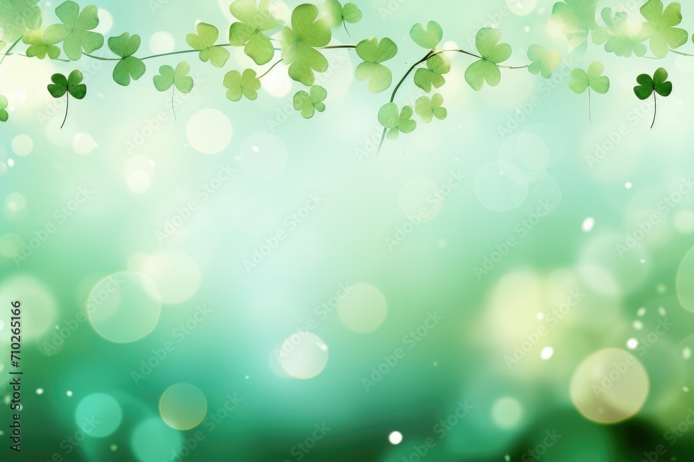 Green background with shamrocks , symbolizing Saint Patrick's Day. Generative AI Green background with shamrocks , symbolizing Saint Patrick's Day. Generative AI