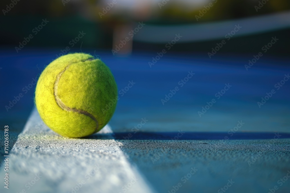tennis ball on the line court . generative ai