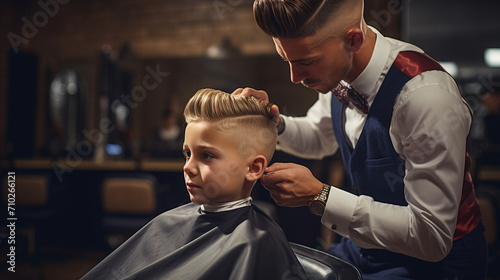 Crafting the Perfect Look, A Master Barber Brings Artistry to a Young Boys Haircut