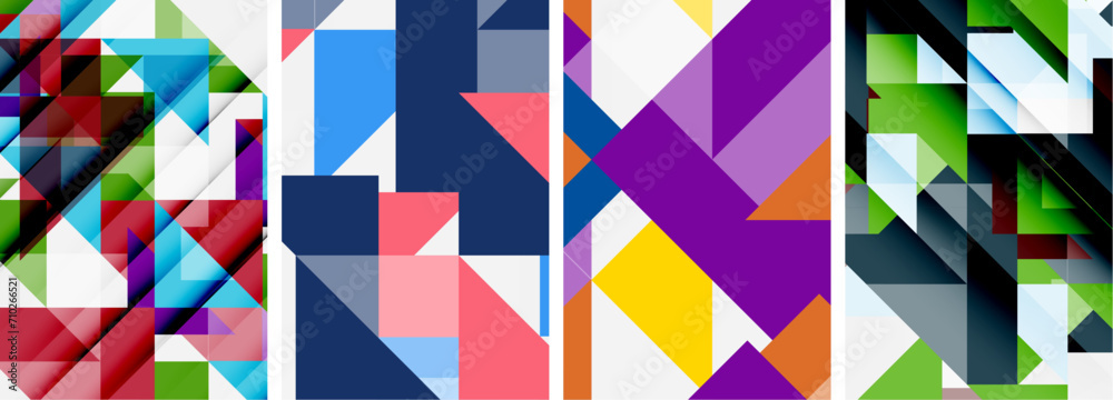 Triangle poster set for wallpaper, business card, cover, poster, banner, brochure, header, website