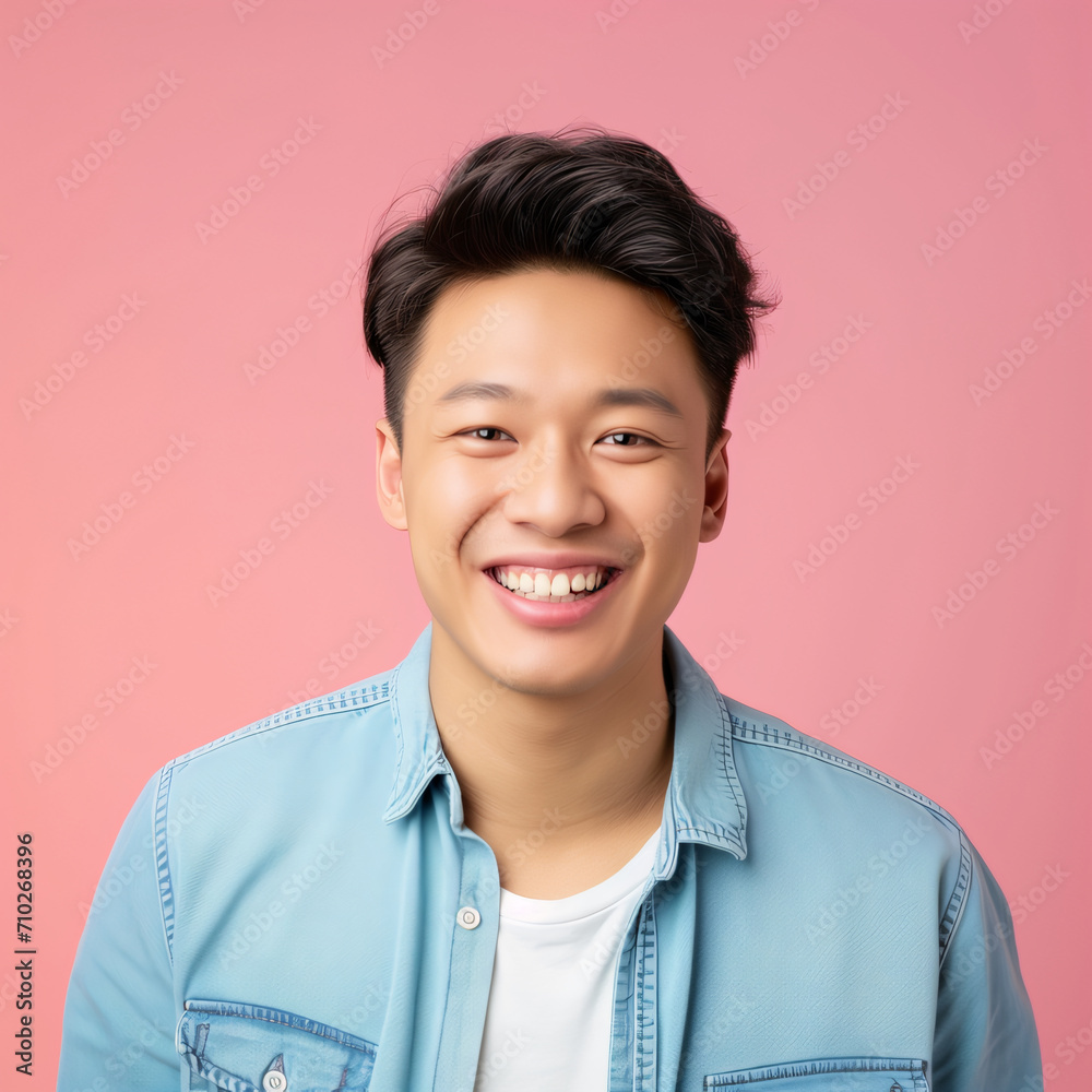 Portrait of a smiling Southeast Asian man in color background Portrait of a smiling Southeast Asian man in color background