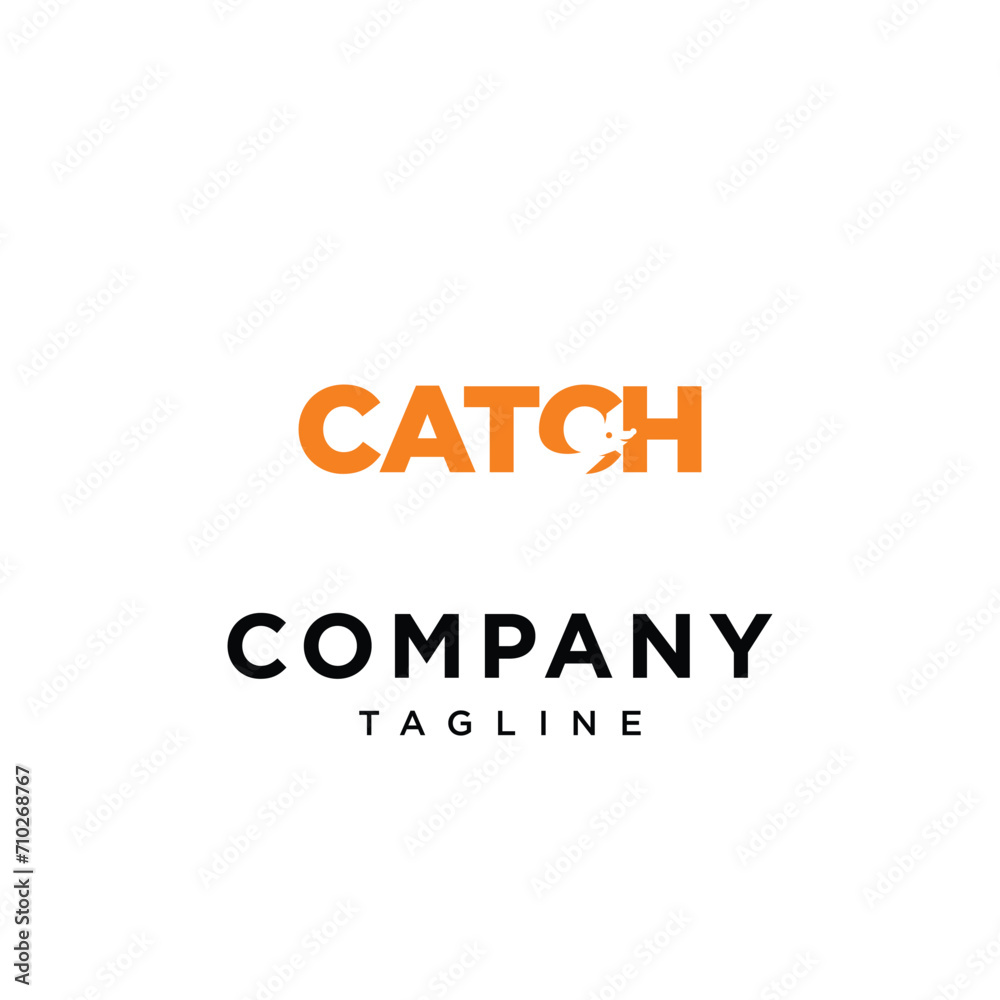 Catch mouse logo icon vector template.eps