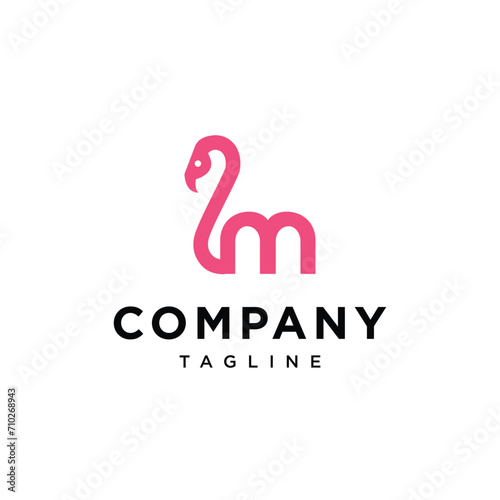 Letter M flamingo icon logo icon vector template.eps