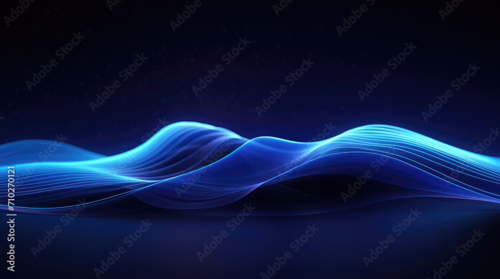 Flowing dot particles wave line pattern blue and purple gradient light ...