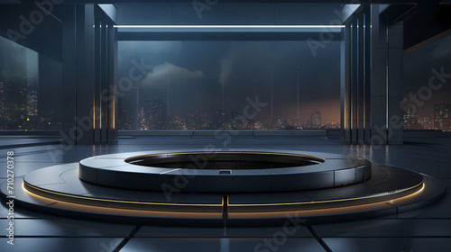 Modern round product advertising podium, booth, stage, product background, promotional event background