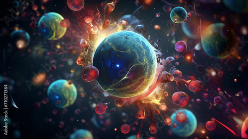 Cellular Cosmos A vibrant 3D rendering of various fractal © BornHappy