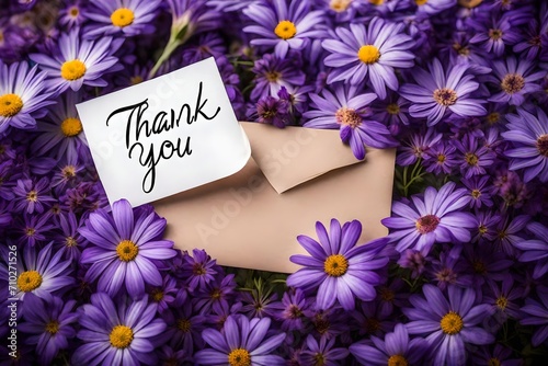 thank you note with flowers